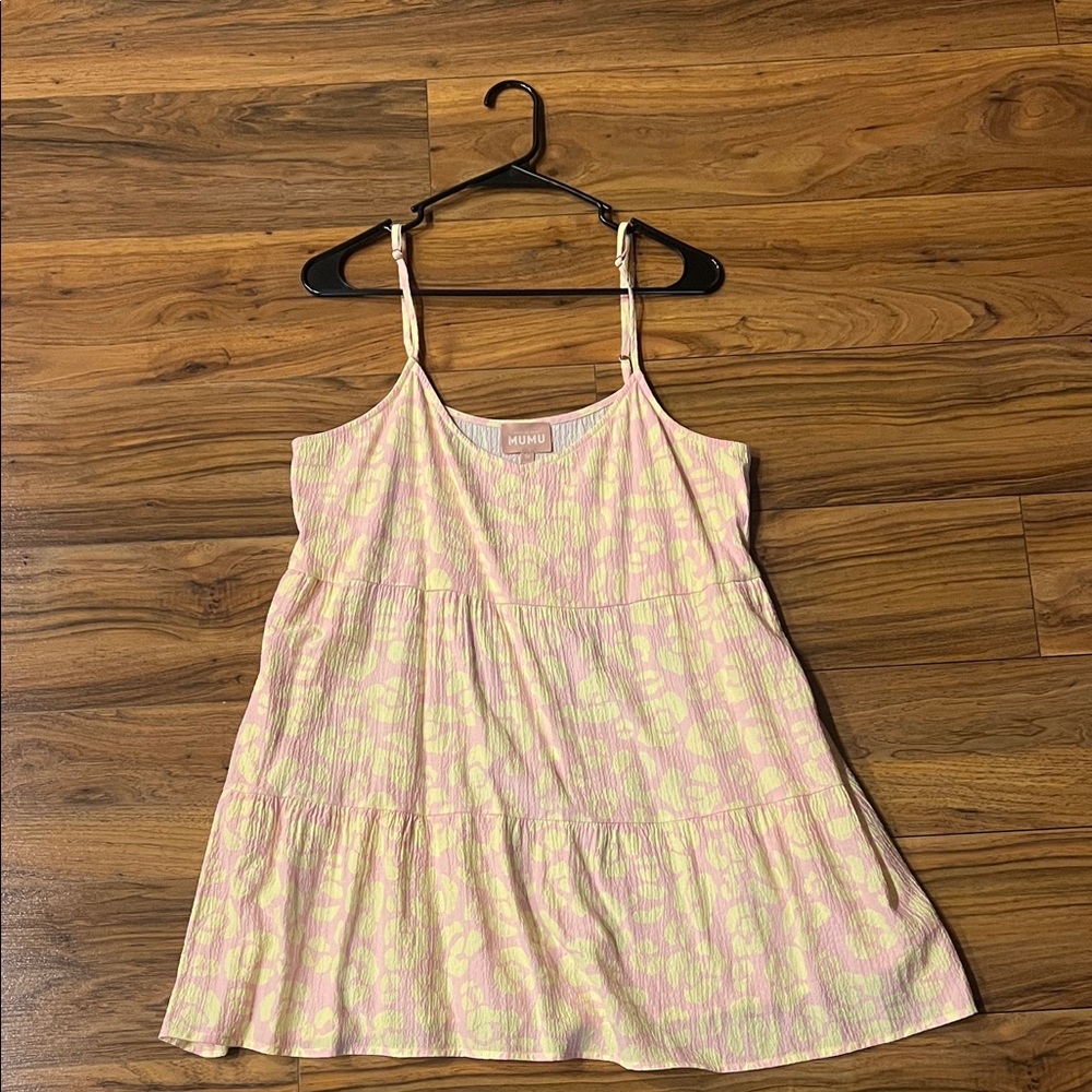Show Me Your MuMu Pink and Yellow Mini Dress